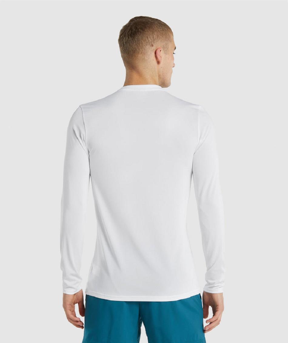 Long Sleeve Gymshark Arrival Hombre Blancas | CO 3475SGL